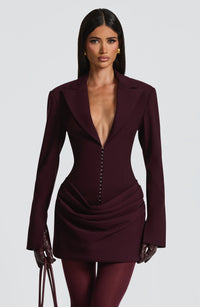 Roxana Mini Dress – Plum