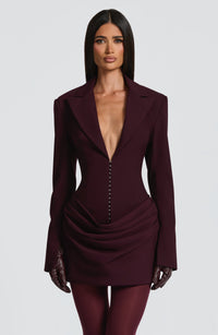 Roxana Mini Dress – Plum