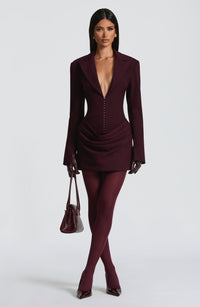 Roxana Mini Dress – Plum