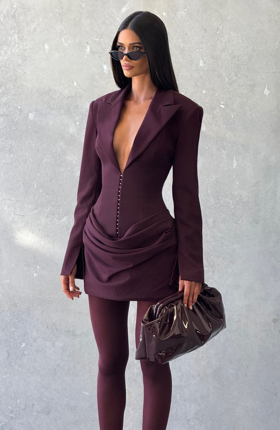 Roxana Mini Dress – Plum