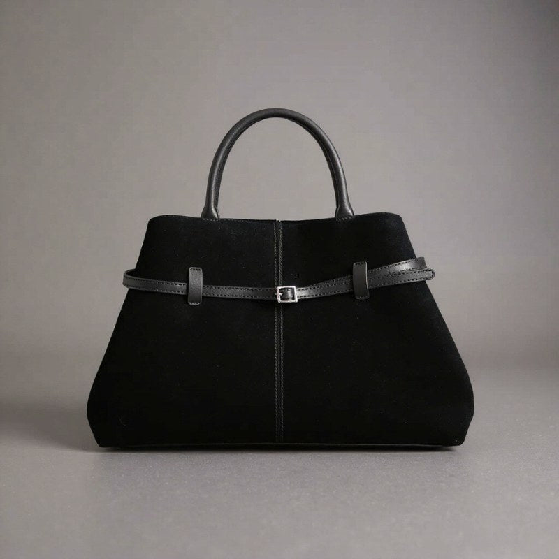 Sutton Suede Tote in Charcoal