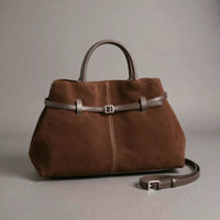 Sutton Suede Tote in Espresso Brown