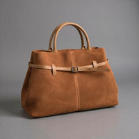 Sutton Suede Tote in Sienna Brown