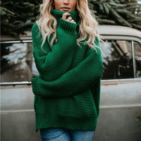 Svea Casual Knit Sweater in Green