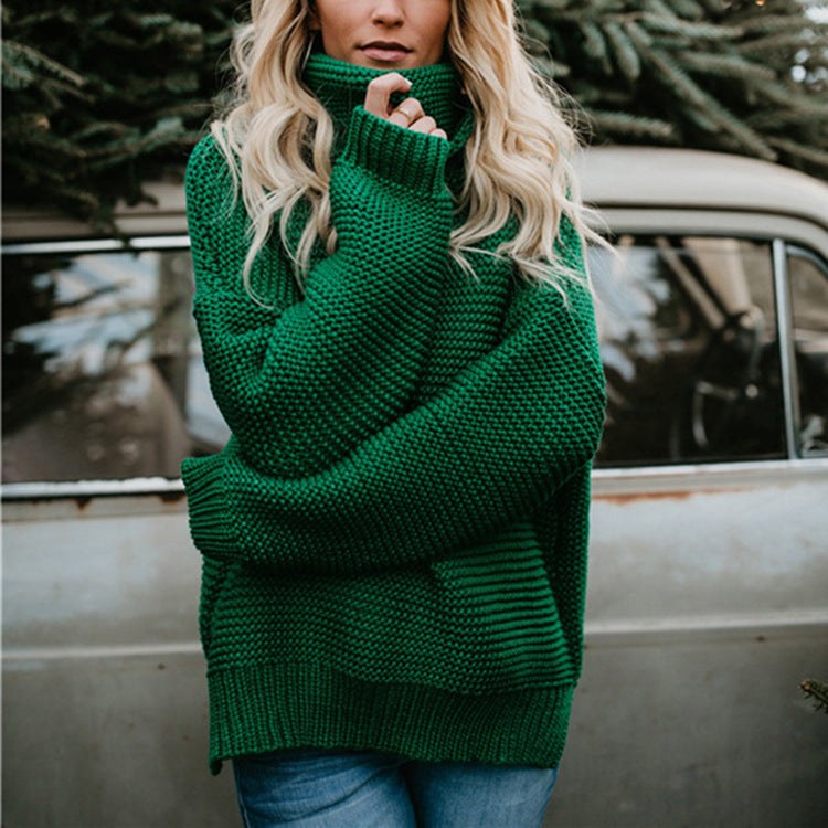 Svea Casual Knit Sweater in Green