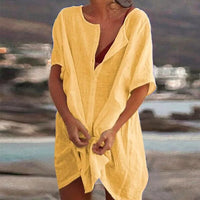 Svea Linen Knit Dress in Yellow