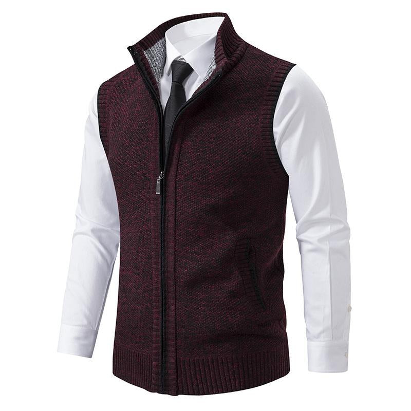 Sven Knit Vest in Burgunderrot