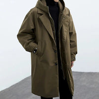 Sven Warm Trench Coat in Army Green