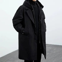 Sven Warm Trench Coat in Black