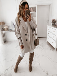 Sybil Casual Coat with Oversized in Light Grey