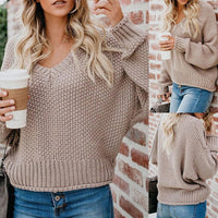 Sybil Casual Knit Sweater with V-Neck