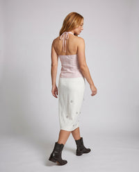 Sybil Casual Linen Blend Top with V-Neck