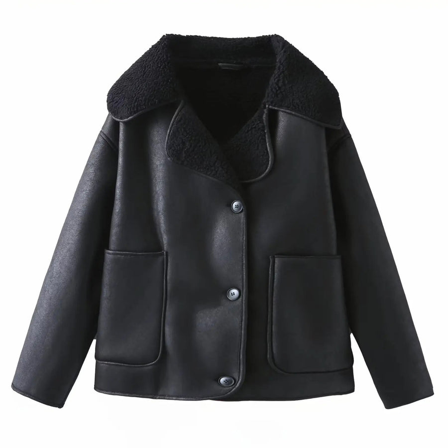 Sydney Shearling Coat in Charocal