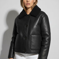 Sydney Shearling Coat in Charocal