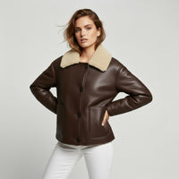 Sydney Shearling Coat in Mahogany