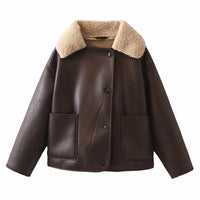 Sydney Shearling Coat in Mahogany