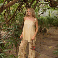 Sylvie Airy Lace Blouse in Yellow