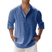 Sylvie Airy Linen Shirt in Blue
