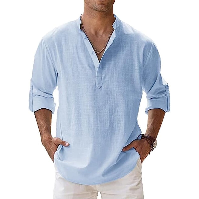 Sylvie Airy Linen Shirt in Helles Blau