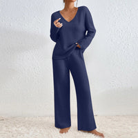 Sylvie Casual Knit Set in Deep Blue