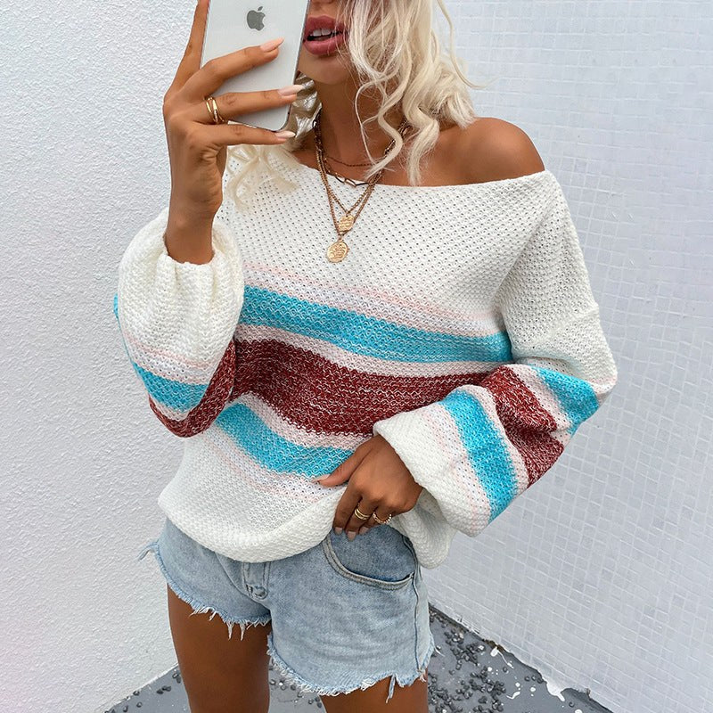 Sylvie Casual Knit Sweater in Brown