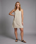 Sylvie Casual Linen Mini Dress with Ruffles
