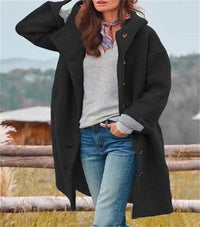 Tabitha Casual Coat with Pockets and Oversized in Black