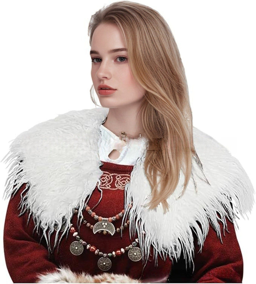 Tabitha Elegant Faux Fur Collar in White