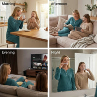 Tabitha Women's Ribbed Loungewear Set in Burgundy