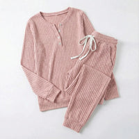 Tabitha Women's Ribbed Loungewear Set in Pink