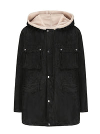 Talia Elegant Jacket with Hood in Black