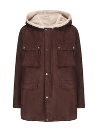 Talia Elegant Jacket with Hood in Coffee