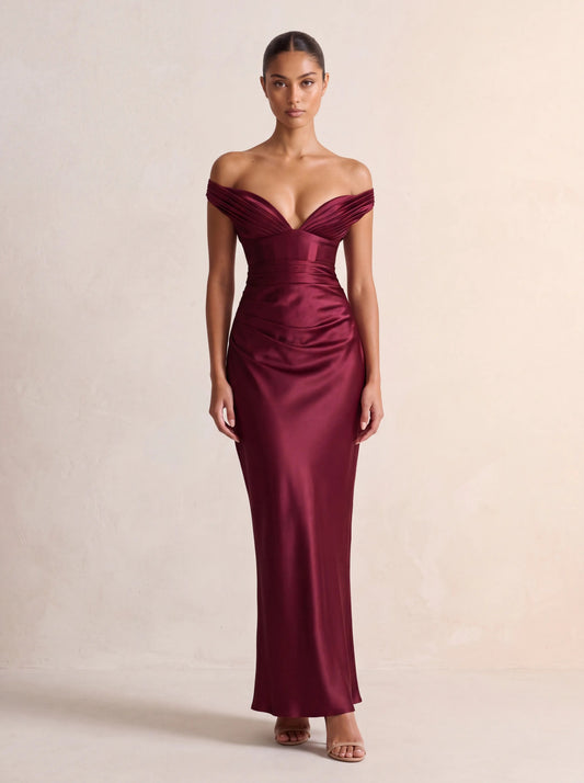 Talia Maxi Dress – Cherry Lacquer