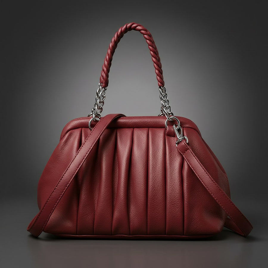 Talia Top Handle Bag in Cabernet