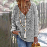 Tamara Casual Knit Sweater with V-Neck