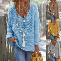 Tamara Casual Knit Sweater with V-Neck