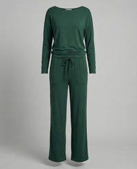 Tamara Elegant Set with Elastic Waist in Green