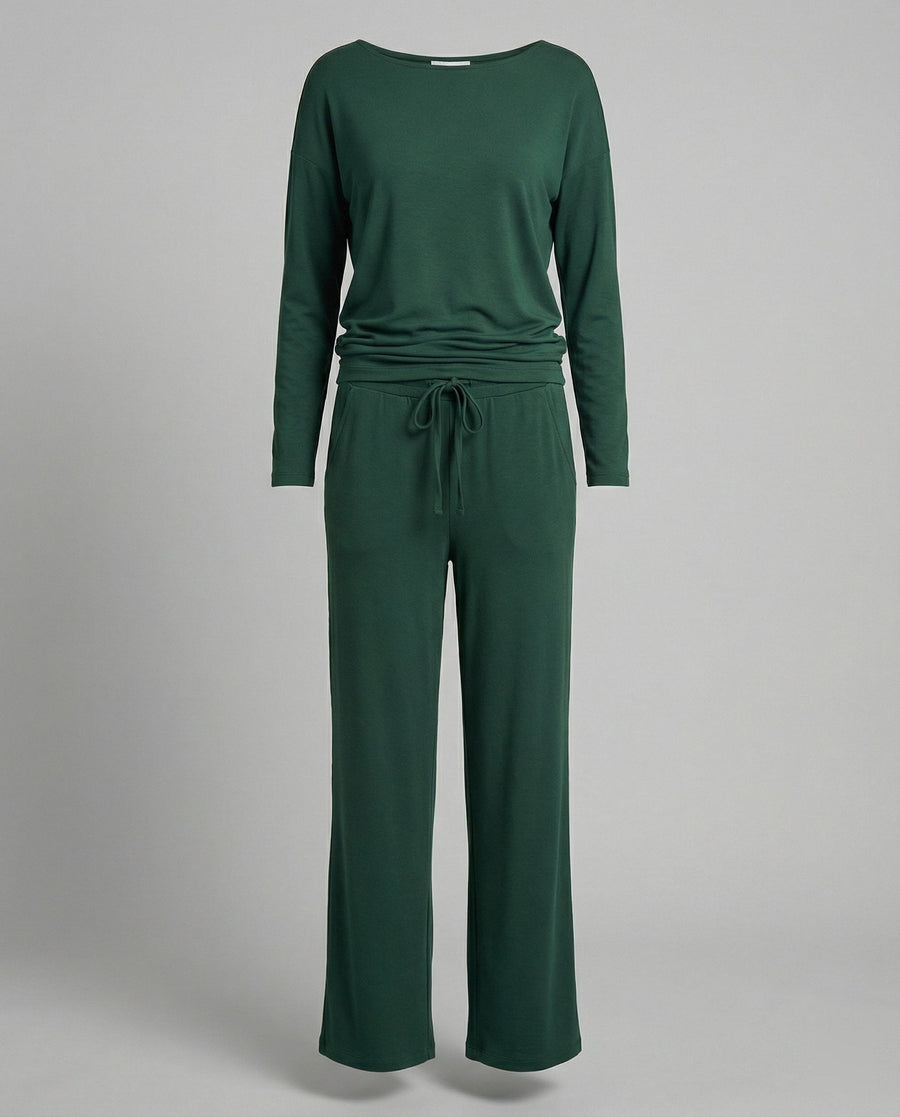 Tamara Elegant Set with Elastic Waist in Green