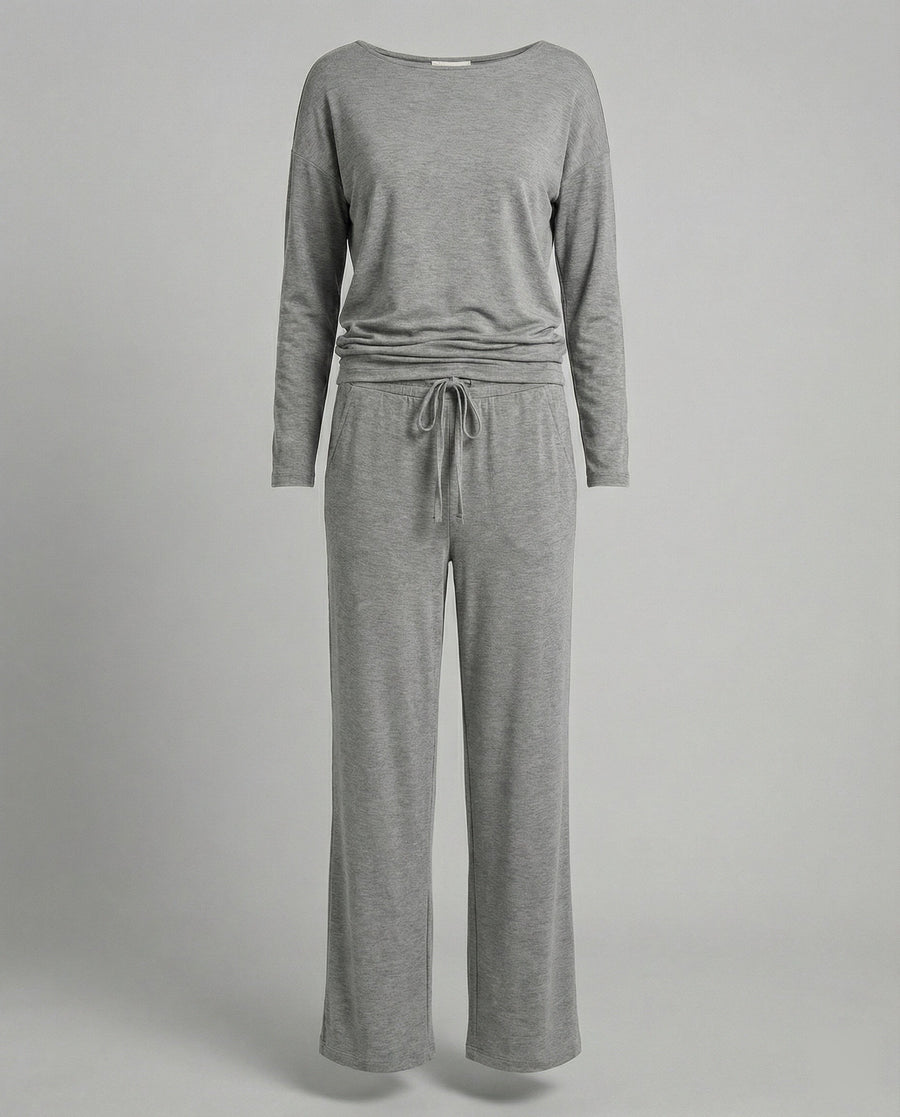 Tamara Elegant Set with Elastic Waist in Grey