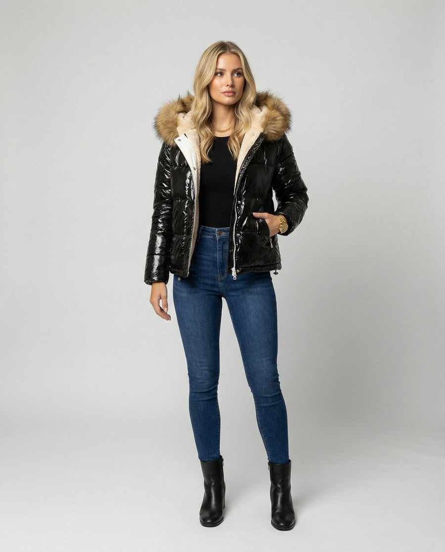 Tamara Jacket with Hood in Black