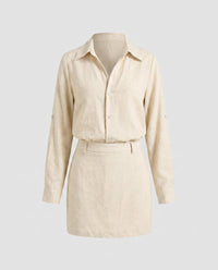 Tamara Linen Blouse with Fitted in Natur