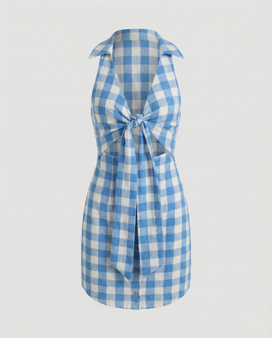 Tamara Linen Top in Blue