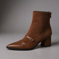 Tammy Pointed Toe Ankle Boot in Sienna Brown