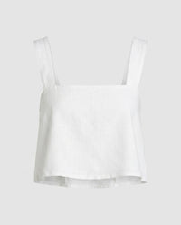 Tamsin Casual Linen Top in White