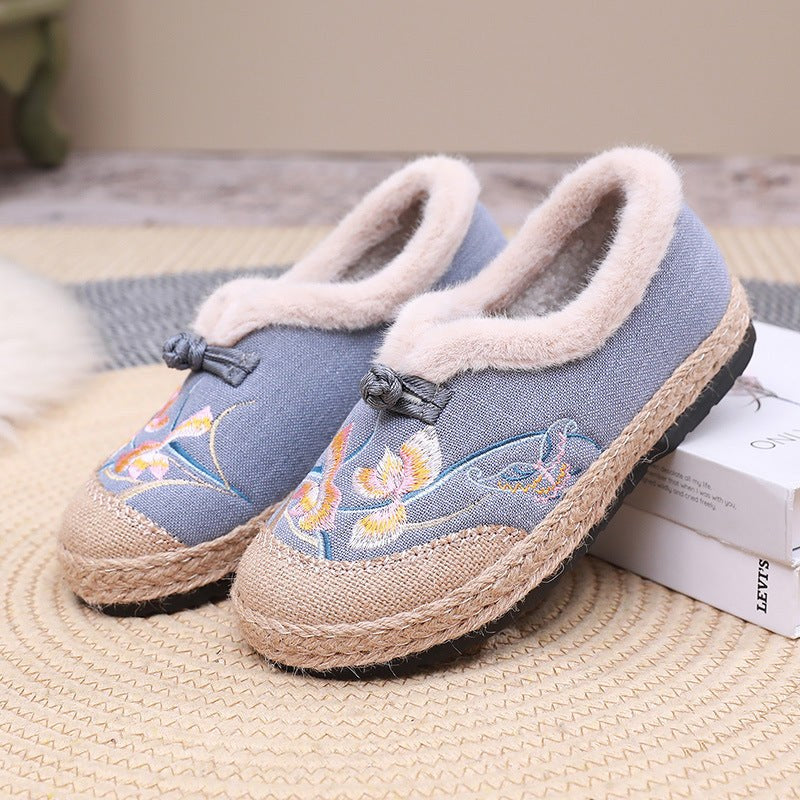 Tamsin Elegant Shoes with Embroidery in Grey