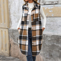 Tamsin Vest with Long Sleeve and Pockets in Khaki