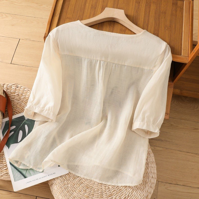 Tamsina™ Embroidered Relaxed Blouse in Pink