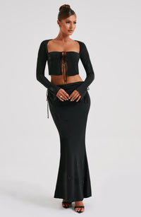 Lottie Maxi Skirt in Black