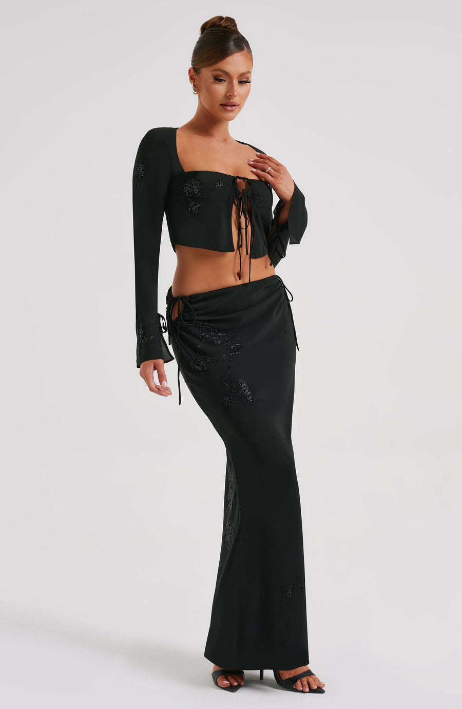 Lottie Maxi Skirt in Black