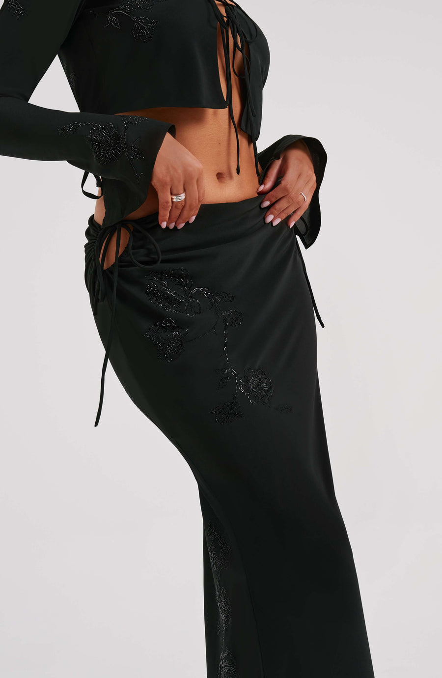 Lottie Maxi Skirt in Black